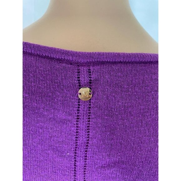 Marciano Women's Sweater Pullover Tunic Purple Wool Long Sleeves Round Neck XS - Picture 10 of 12